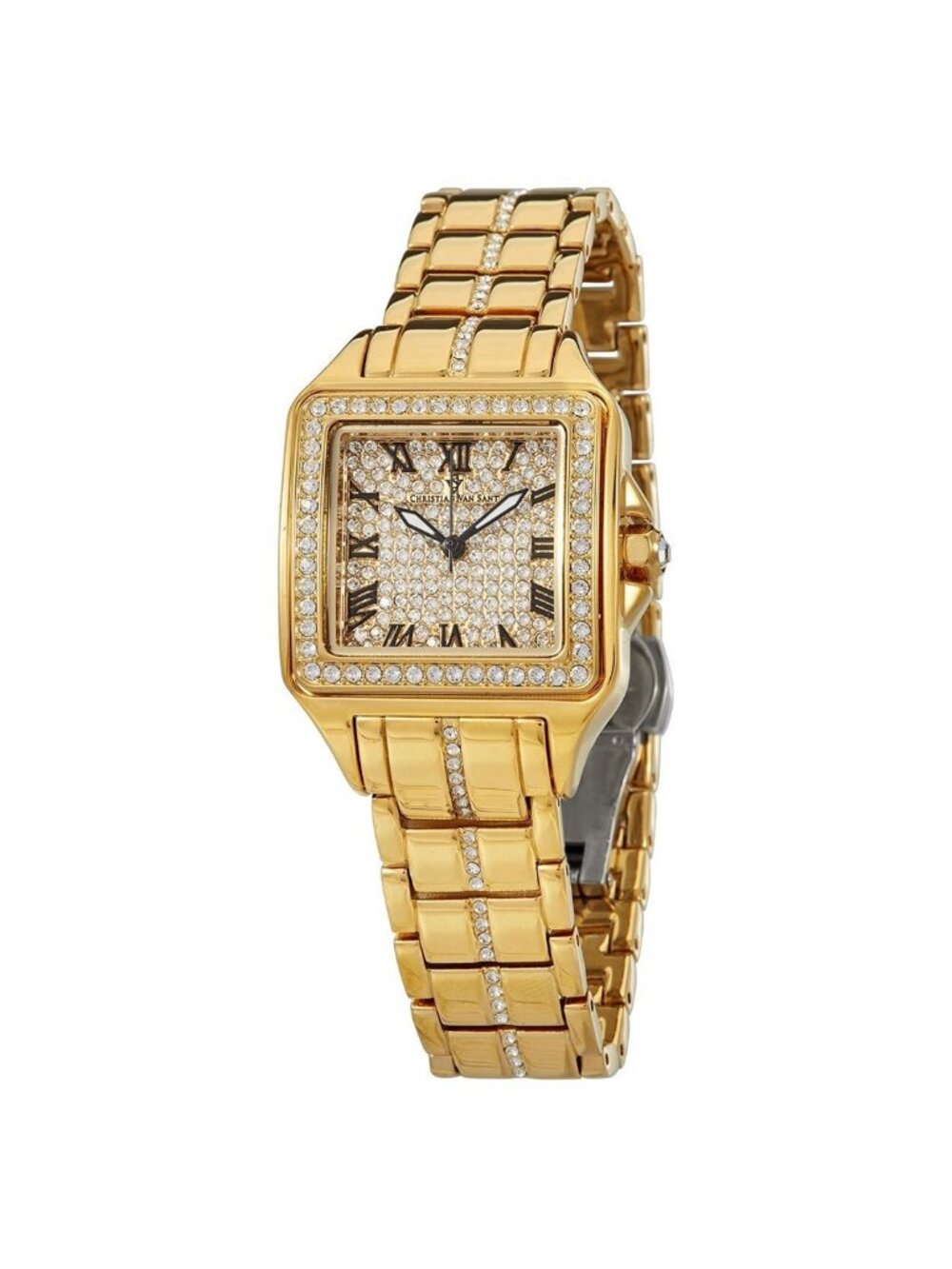 NWT Christian Van Sant Splendeur Quartz Gold Dial Ladies Watch